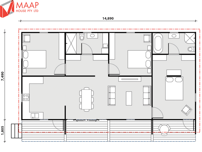 MAAP House Floorplan Lennox 3 Bed 1.02
