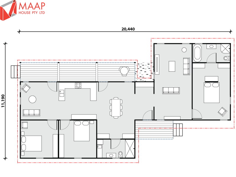 MAAP House Floorplan Merewether 3 Bed 1.03