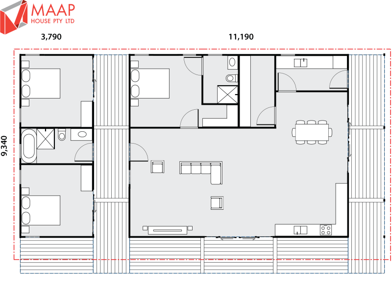 MAAP House Floorplan Custom 3 Bed 1.04