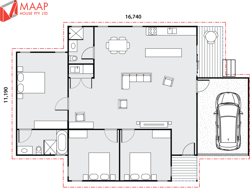 MAAP House Floorplan Custom 3 Bed 1.05
