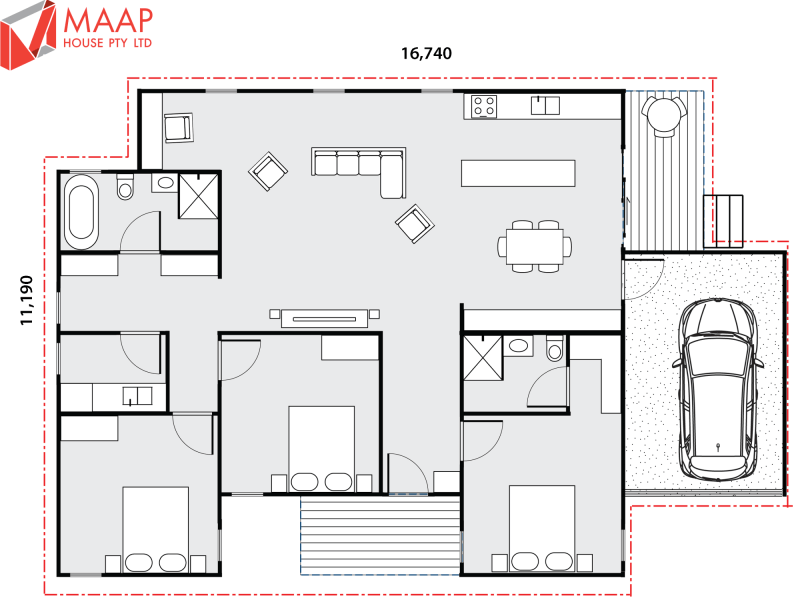 MAAP House Floorplan Custom 3 Bed 1.06