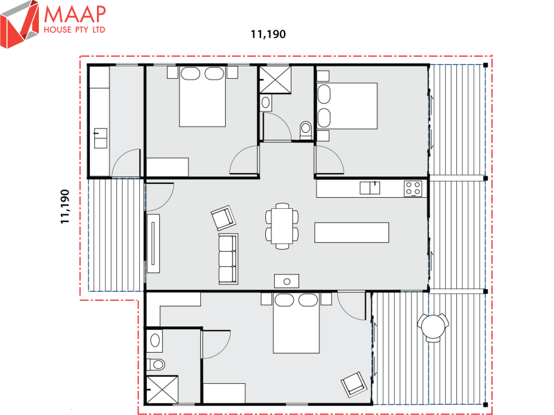 MAAP House Floorplan Custom 3 Bed 1.09