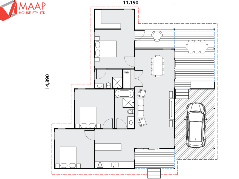 MAAP House Floorplan Custom 3 Bed 1.12