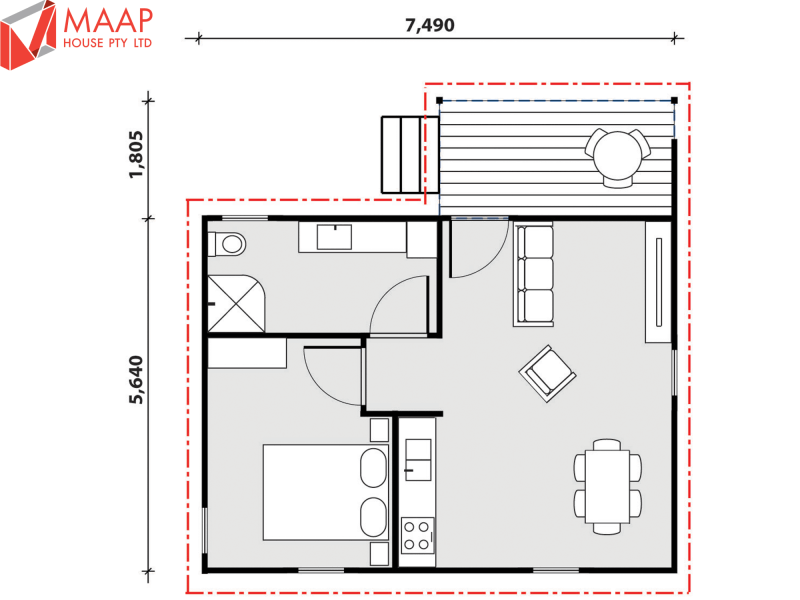 MAAP House Floorplan Fingal (GF) 1 Bed 1.01