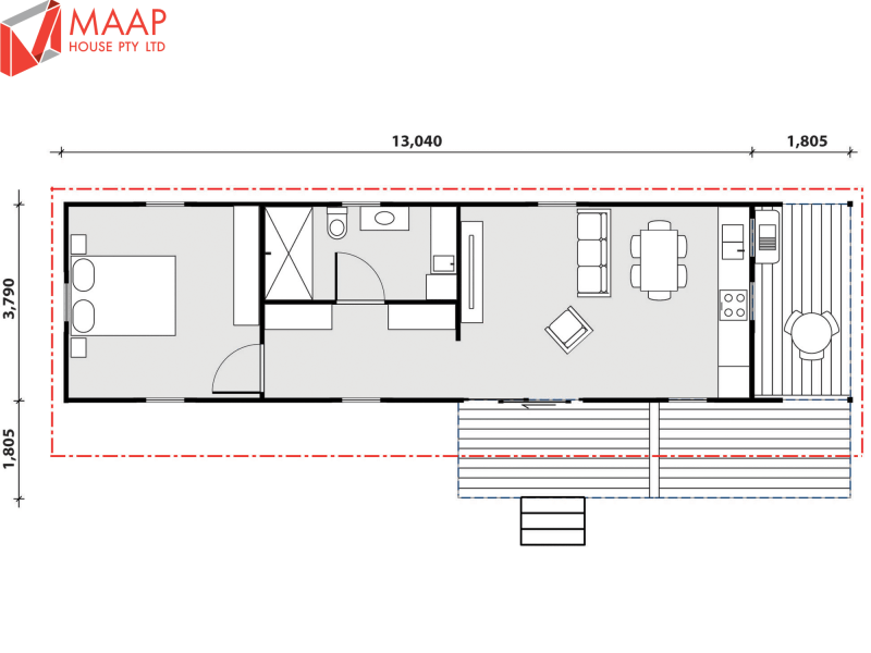 MAAP House Floorplan Clovelly (GF) 1 Bed 1.03