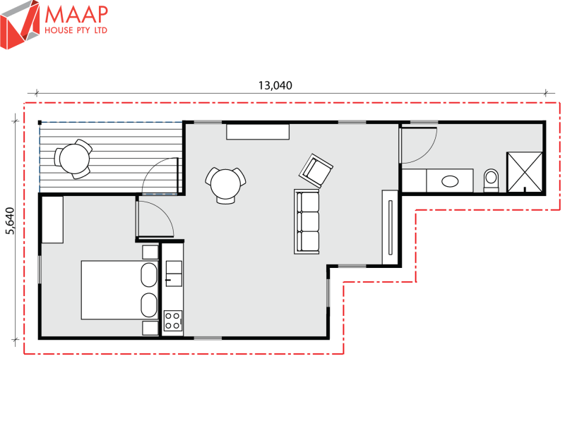 MAAP House Floorplan Custom (GF) 1 Bed 1.04