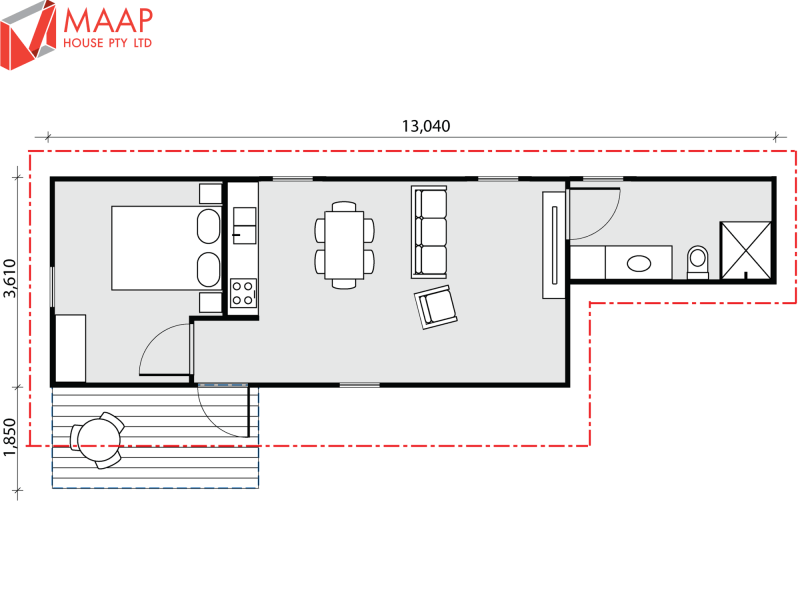 MAAP House Floorplan Custom (GF) 1 Bed 1.06