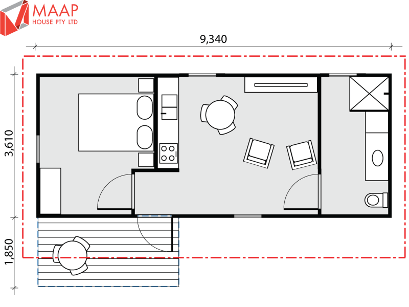 MAAP House Floorplan Custom (GF) 1 Bed 1.07