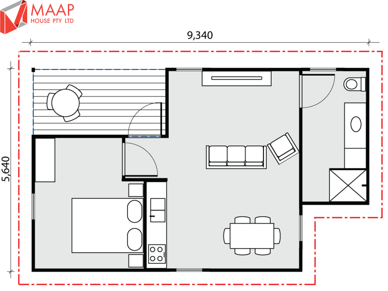 MAAP House Floorplan Custom (GF) 1 Bed 1.08
