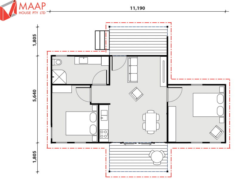 MAAP House Floorplan Clontarf (GF) 2 Bed 1.01