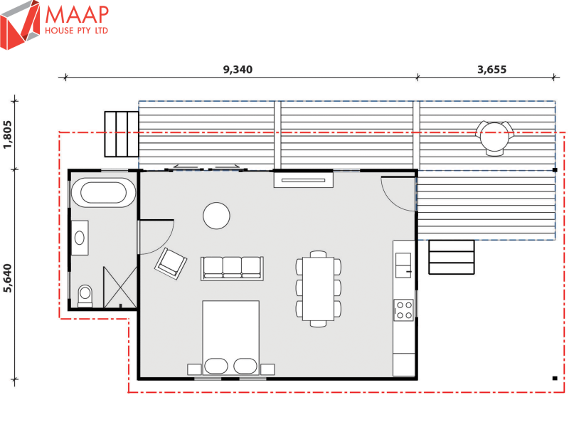 MAAP House Floorplan Zenith (GF) 1 Bed 1.09