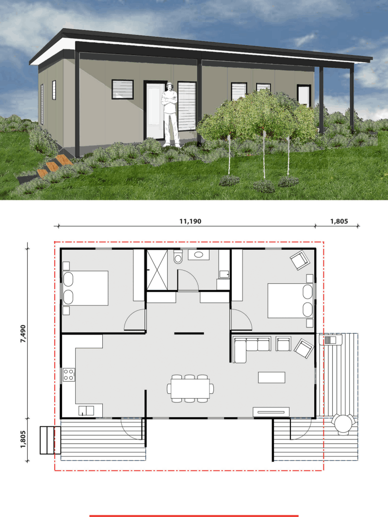 MAAP House Hybrid Panelised Modular Bondi image and floorplan
