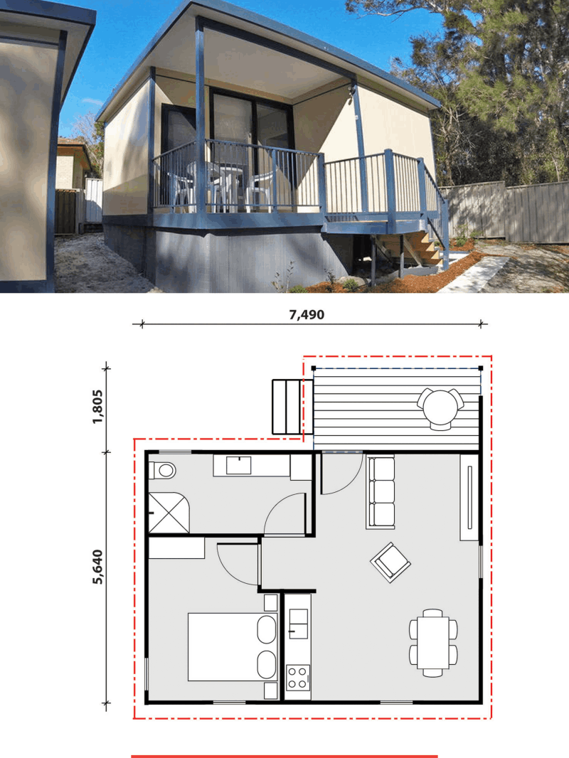 MAAP House Hybrid Panelised Modular Fingal granny flat image and floorplan