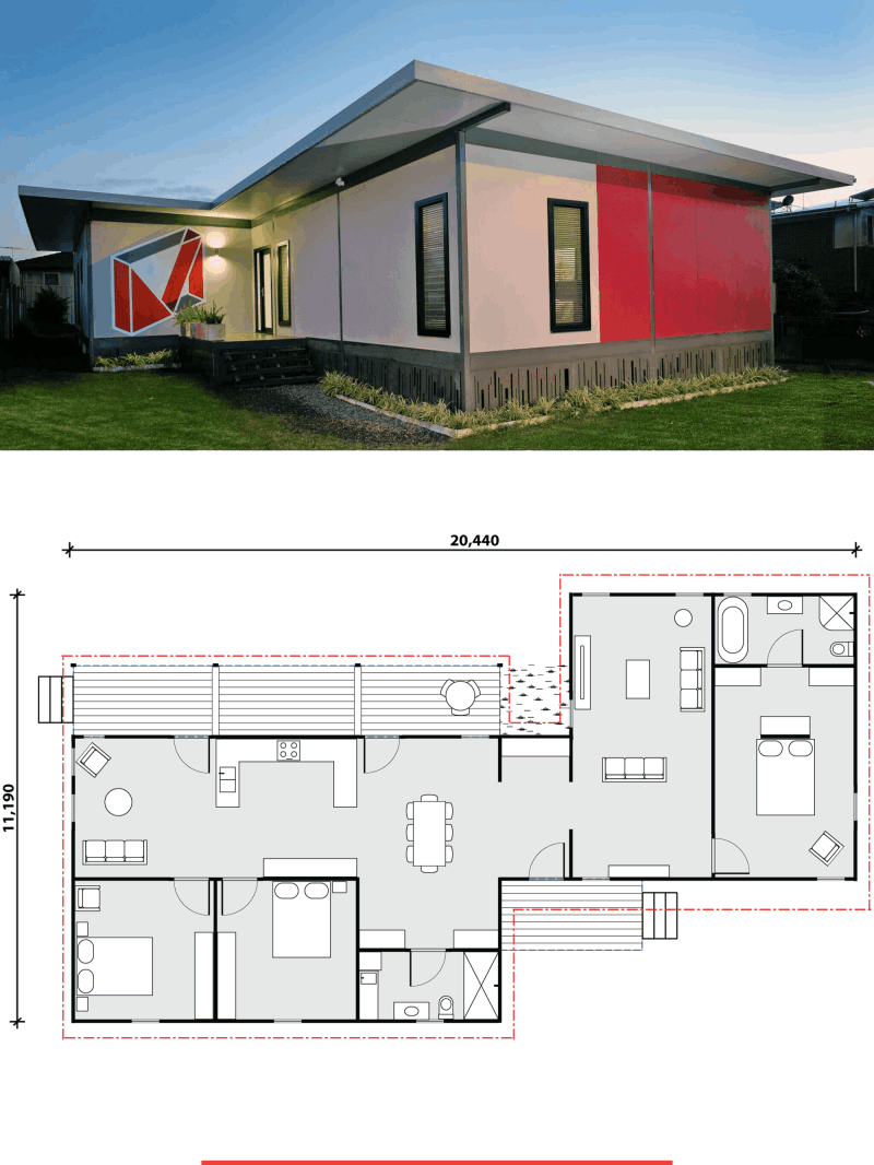 MAAP House Hybrid Panelised Modular Merewether image and floorplan